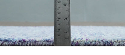 Purple and Blue Modern Solid Hand Tufted Wool Rug.