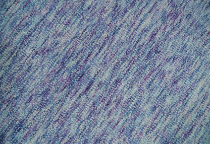 Purple and Blue Modern Solid Hand Tufted Wool Rug.