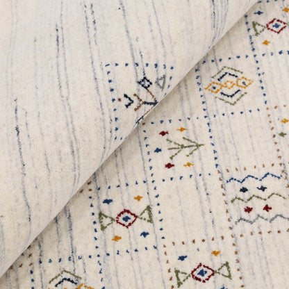 Ivory Tribal Design Hand Loomed Wool Area Rug