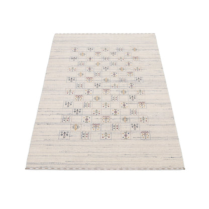 Ivory Tribal Design Hand Loomed Wool Area Rug