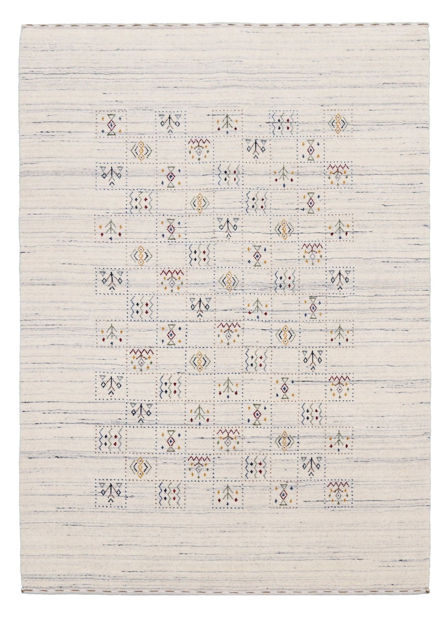 Ivory Tribal Design Hand Loomed Wool Area Rug