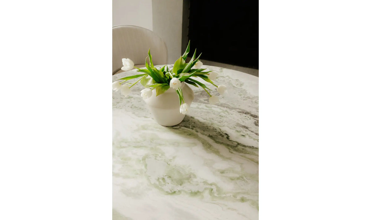 Evelyn Dining Table Green Onyx Marble | The Carpentry Shop Co.