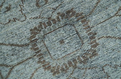 Jewel Custom Made Hand Knotted Traditional Design Brown Wool Area Rug.