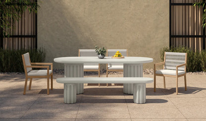 Eris Outdoor Dining Bench White