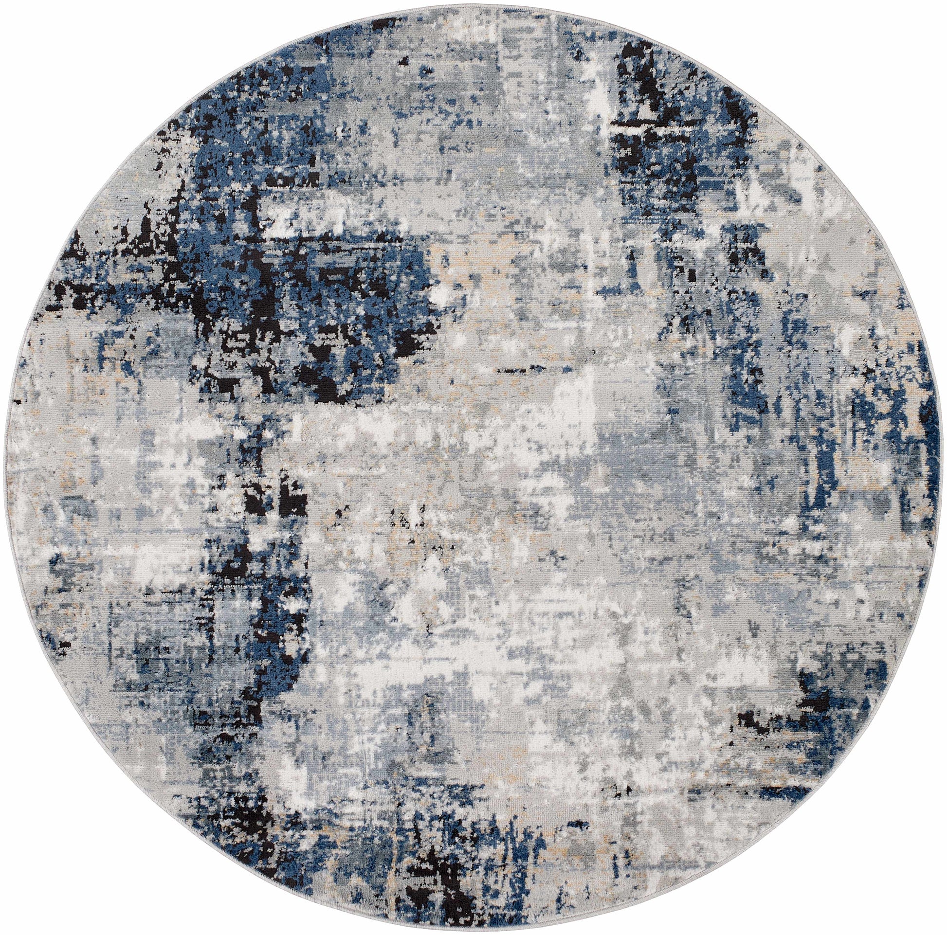 Campsall Gray&Blue Abstract Area Rug.
