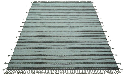 Krabi Contemporary Ivory And Brown Hand Knotted Wool Rug.