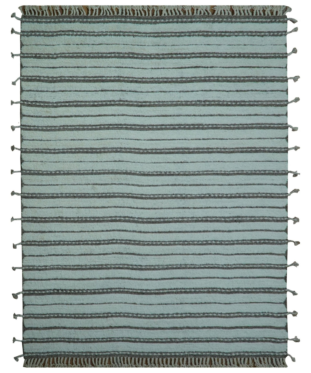 Krabi Contemporary Ivory And Brown Hand Knotted Wool Rug.