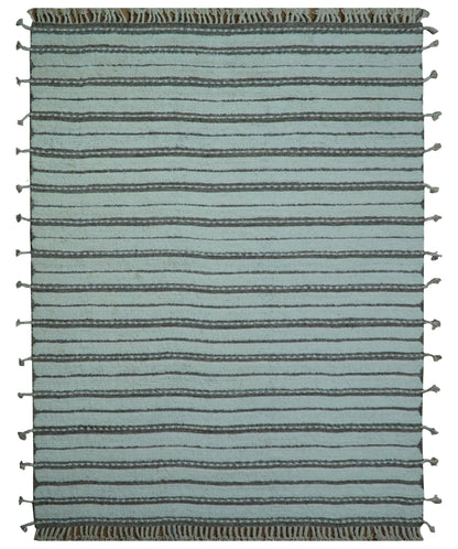 Krabi Contemporary Ivory And Brown Hand Knotted Wool Rug.