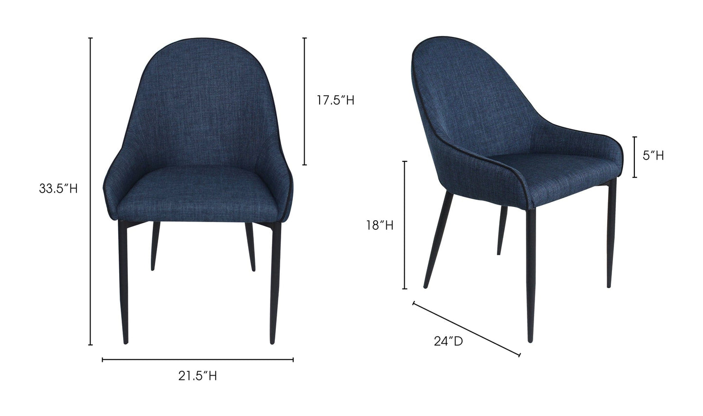 The Carpentry Shop Co. LAPIS DINING CHAIR DARK BLUE-M2 LAPIS DINING CHAIR DARK BLUE-M2