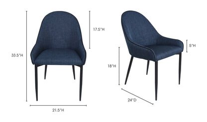 The Carpentry Shop Co. LAPIS DINING CHAIR DARK BLUE-M2 LAPIS DINING CHAIR DARK BLUE-M2