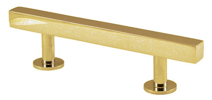 Lew's Square Bar Cabinet Knobs and Pulls in Polished Brass.