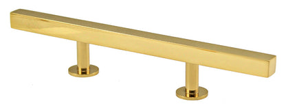 Lew's Square Bar Cabinet Knobs and Pulls in Polished Brass.