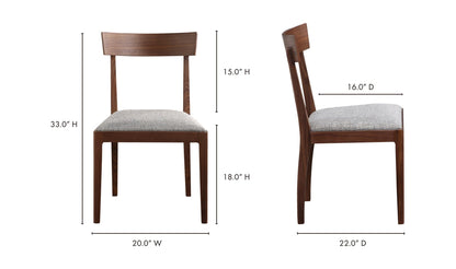 Moe's Home Collection LEONE DINING CHAIR WALNUT M2 LEONE DINING CHAIR WALNUT M2