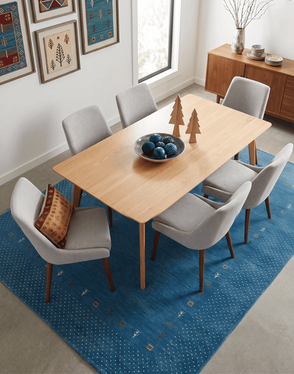Light Blue Contemporary Gabbeh Border Design Hand Loomed Wool Area Rug.