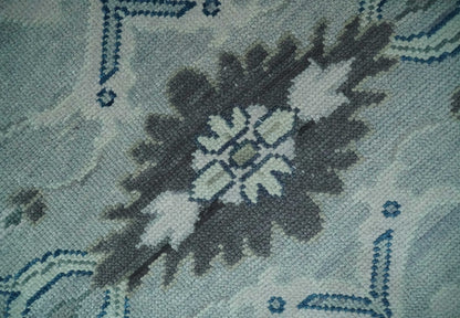 Light Blue Hand knotted Traditional Oushak Multi Size wool Area Rug.
