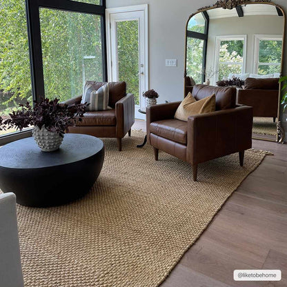 Hovland Hand Woven Natural Jute Rag Rug - Clearance.