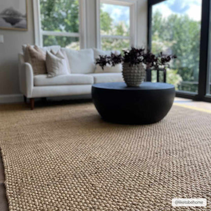 Hovland Hand Woven Natural Jute Rag Rug - Clearance.