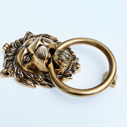 Brass Lionhead Door Knocker - Holiday Gift.