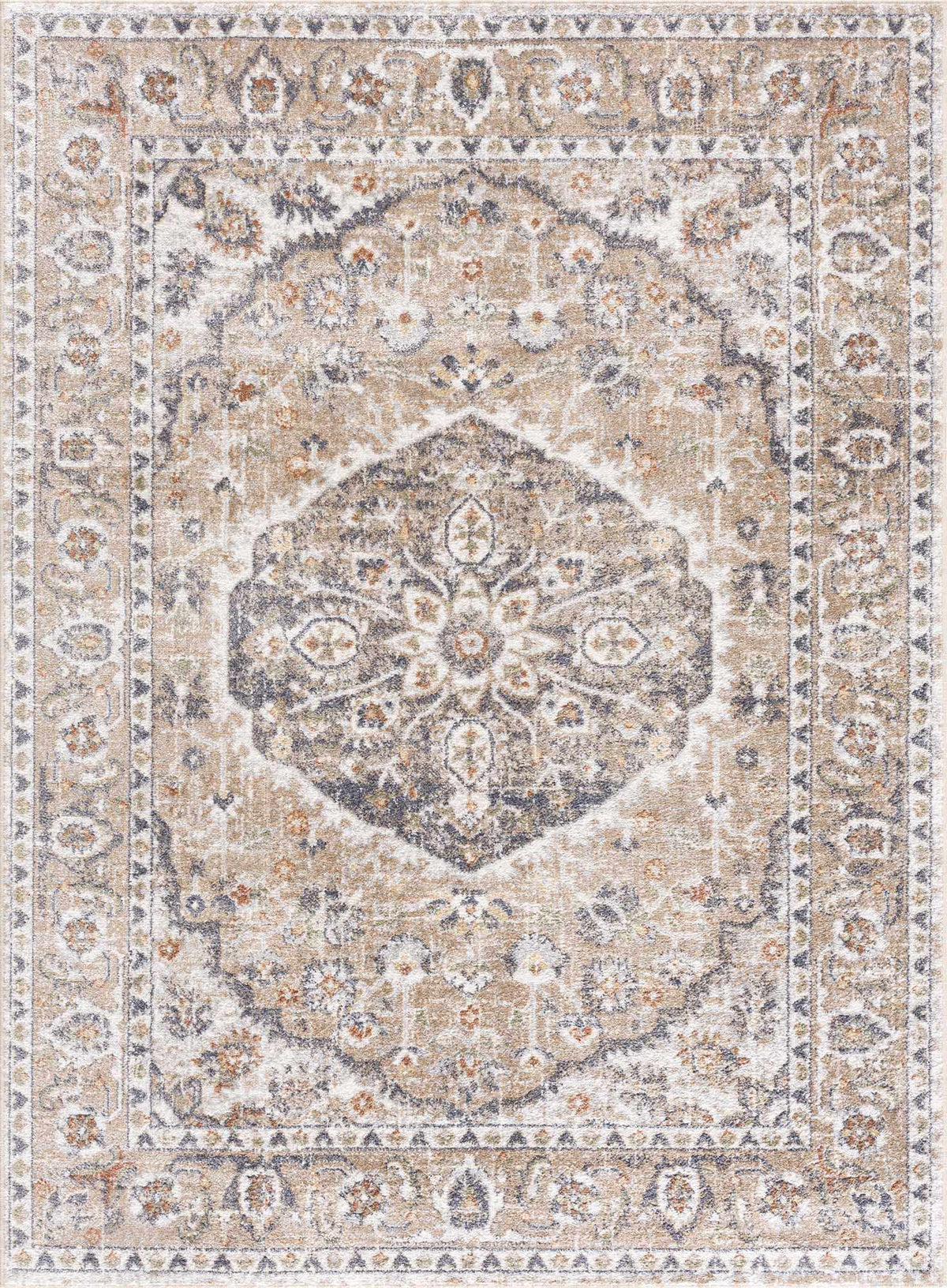 Hiti Beige Flat Pile Washable Rug