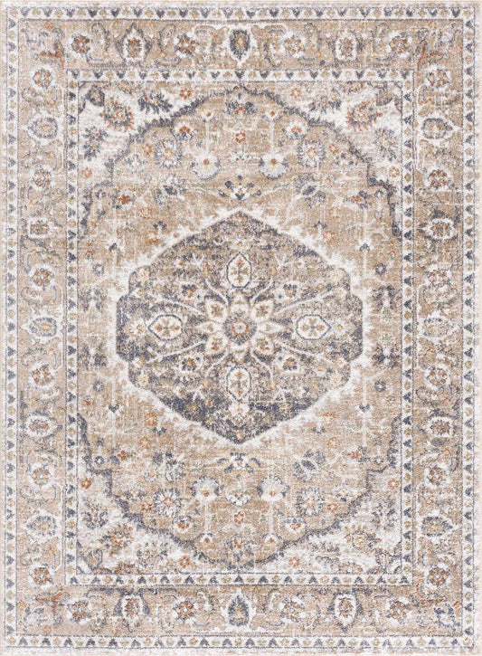 Hiti Beige Flat Pile Washable Rug