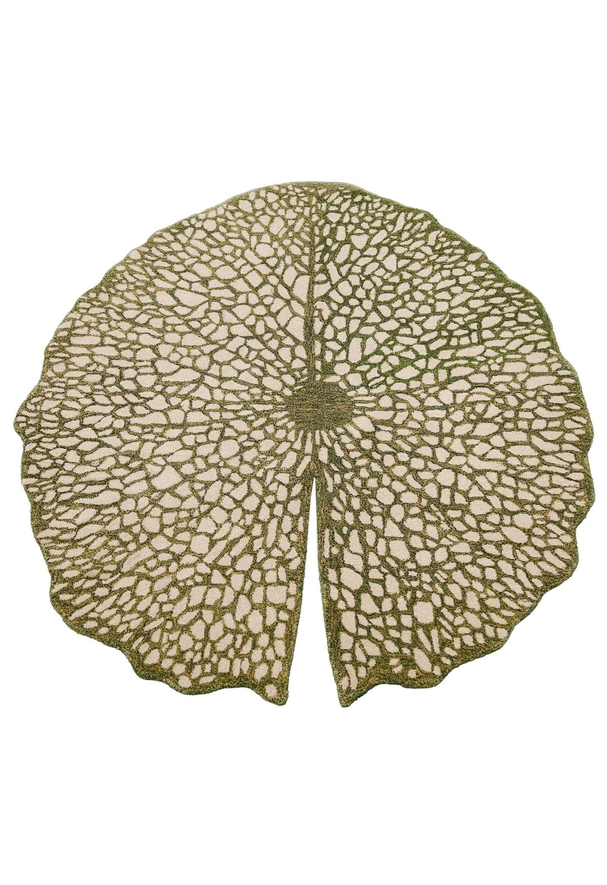 Lotus Lace Green Hand Tufted Wool Area Rug.