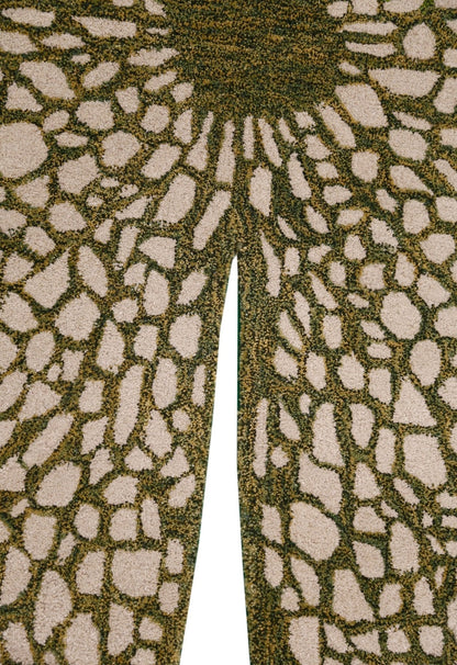 Lotus Lace Green Hand Tufted Wool Area Rug.