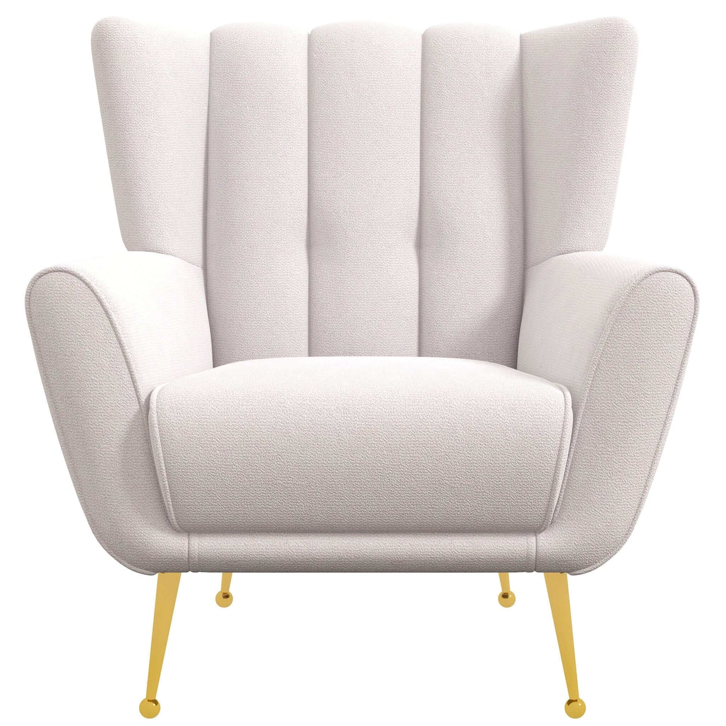Ashcroft Furniture Co Lounge Chairs Cream Gianna Mid-Century Modern Tufted French Boucle Armchair