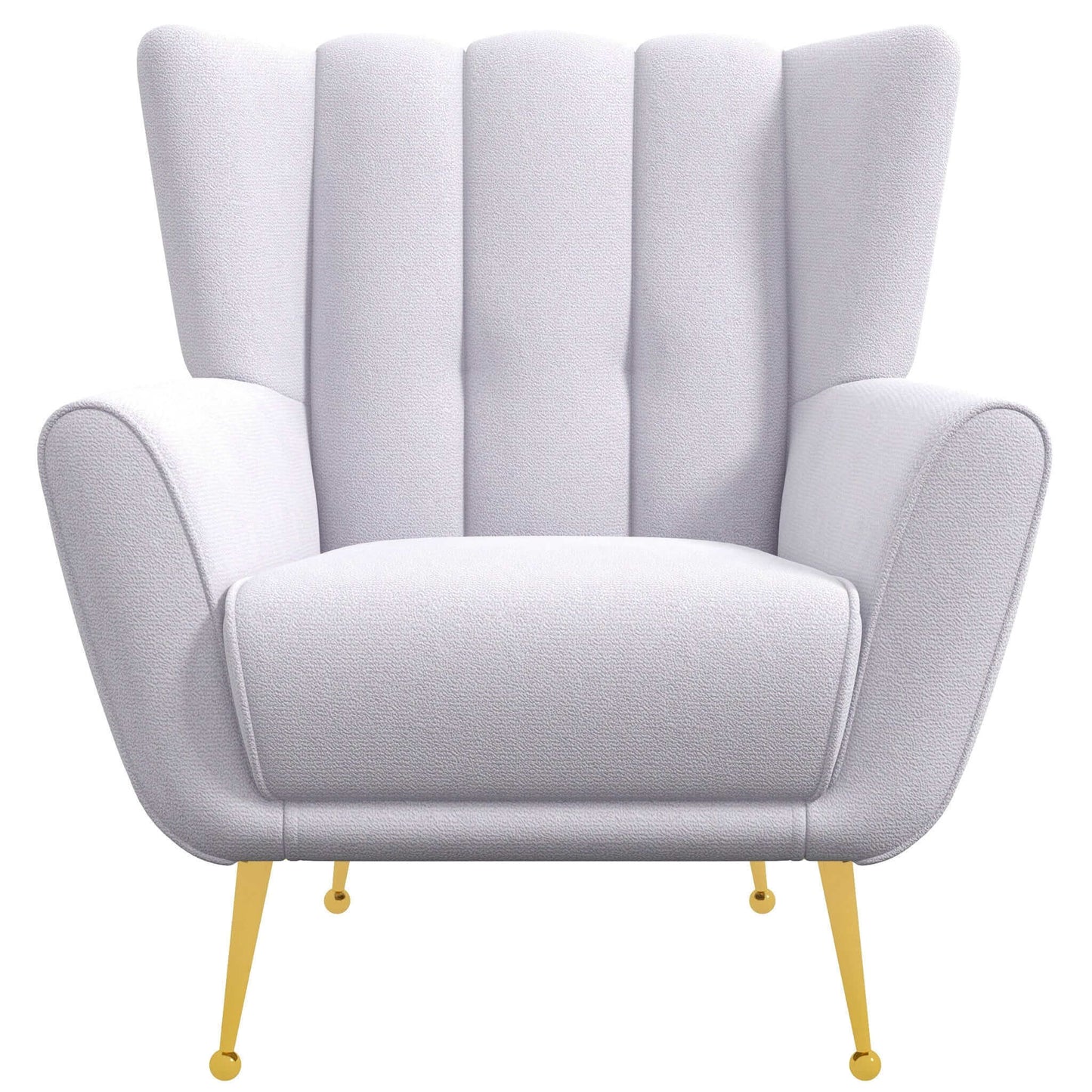 Ashcroft Furniture Co Lounge Chairs Light Grey Gianna Mid-Century Modern Tufted French Boucle Armchair