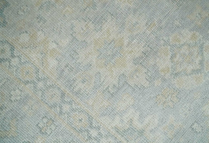 2x3 Hand Knotted Gray And Beige Traditional Oushak Wool Rug.