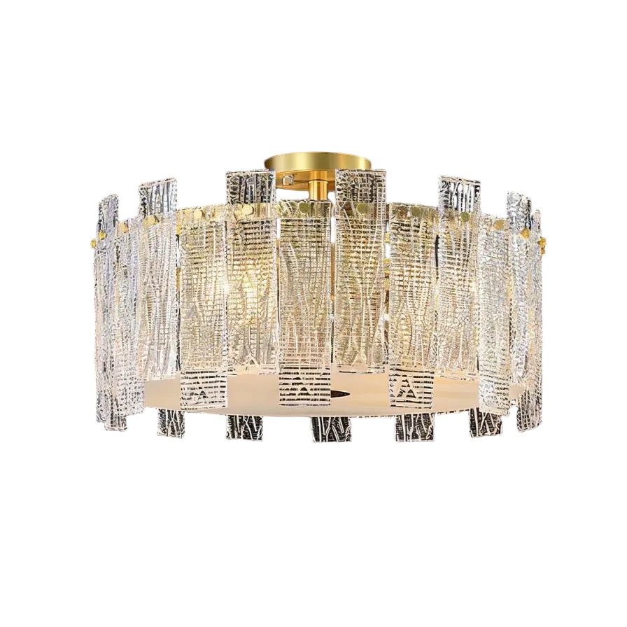 Chandelier with crystal accents on a black background