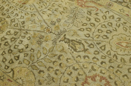 Traditional Style Gold Hand Tufted Wool Area Rug.