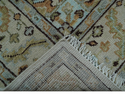 Made to Order Traditional Turkish Design Beige And Blue Wool Rug.