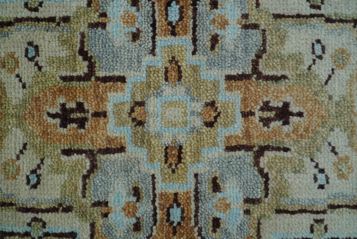 Made to Order Traditional Turkish Design Beige And Blue Wool Rug.