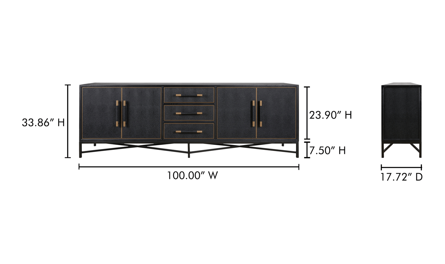 Moe's Home Collection Mako Sideboard Large Black Mako Sideboard Large Black