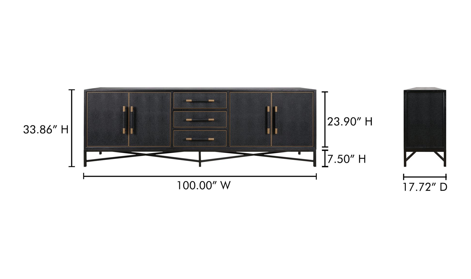 Moe's Home Collection Mako Sideboard Large Black Mako Sideboard Large Black