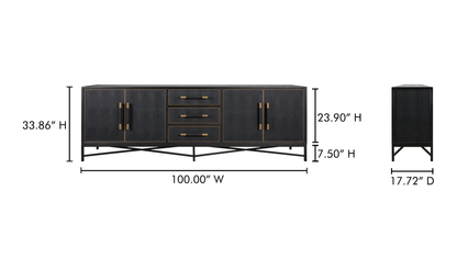 Moe's Home Collection Mako Sideboard Large Black Mako Sideboard Large Black