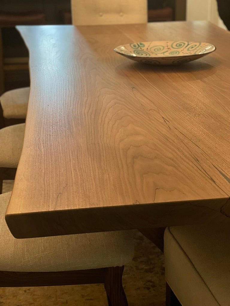 The Carpentry Shop Co., LLC Matchbook Black Walnut Wood Dining Table Exotic Solid Wood Dining Table High End Artisan Made