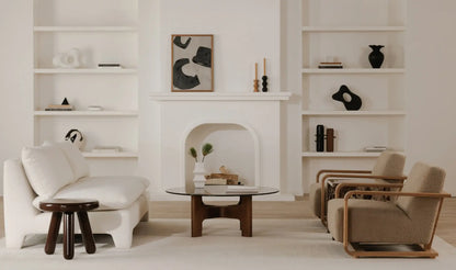 Eckersley Lounge Chair Beige Faux Shearling