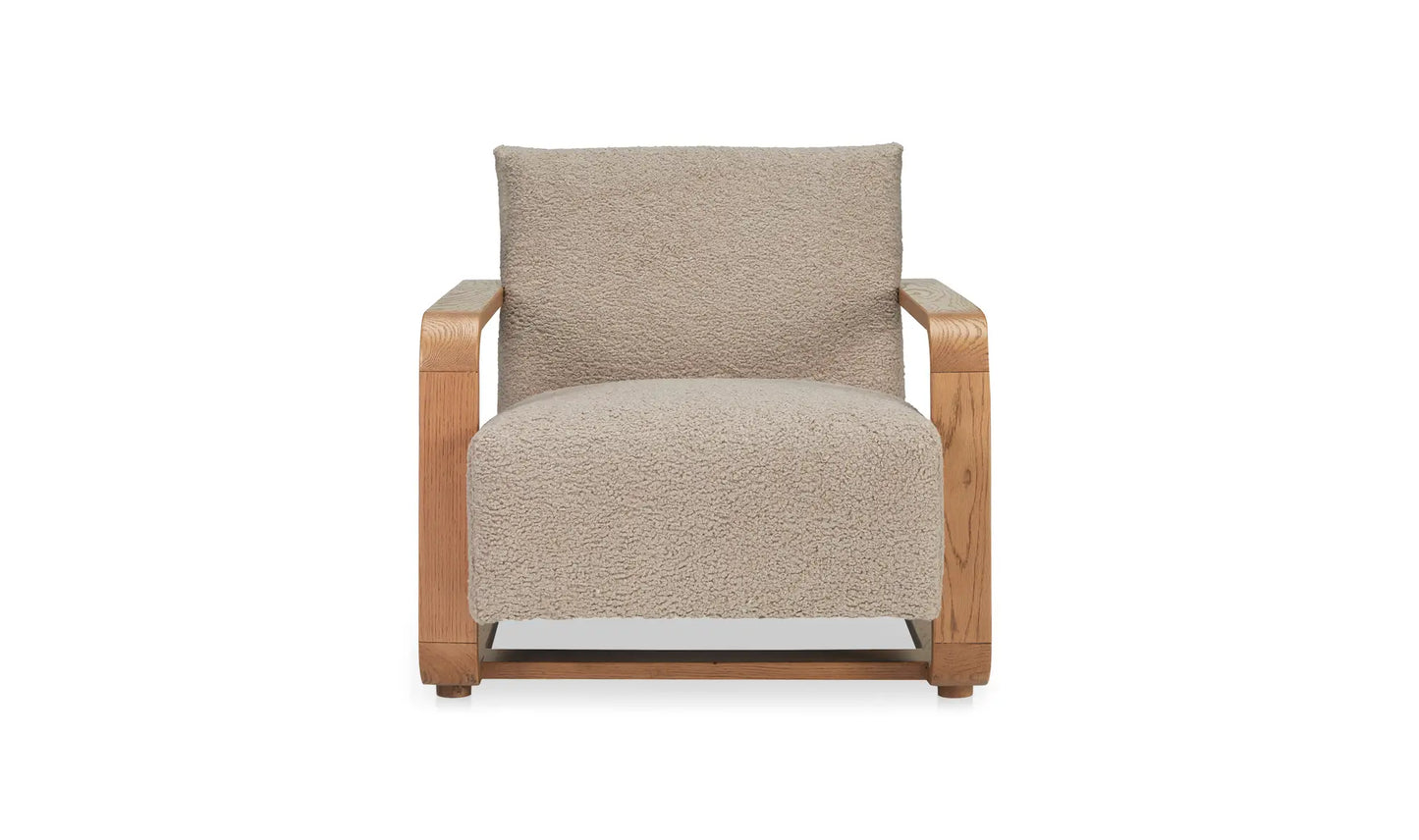 Eckersley Lounge Chair Beige Faux Shearling
