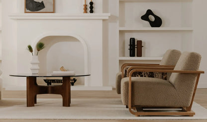 Eckersley Lounge Chair Beige Faux Shearling