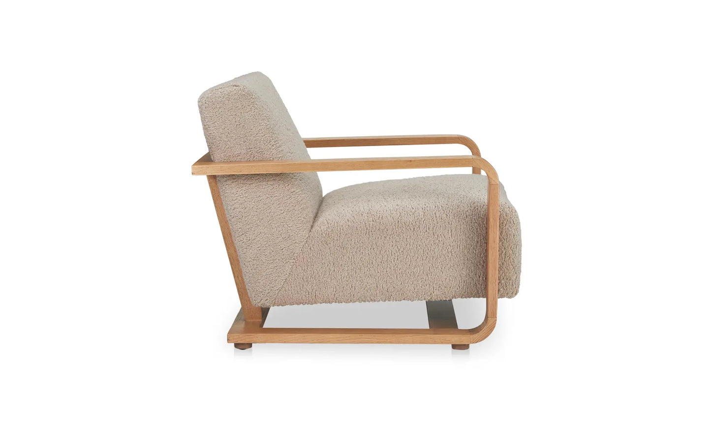 Eckersley Lounge Chair Beige Faux Shearling