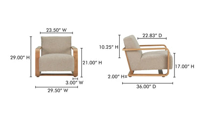 Eckersley Lounge Chair Beige Faux Shearling