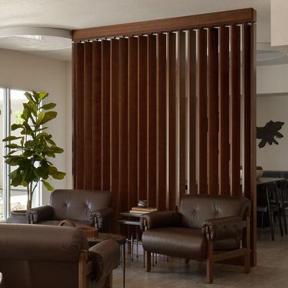 Wood Slat Room Divider.