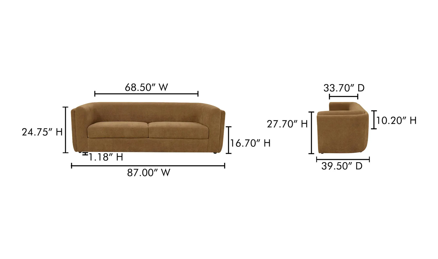 Alora Sofa Ochre Brown