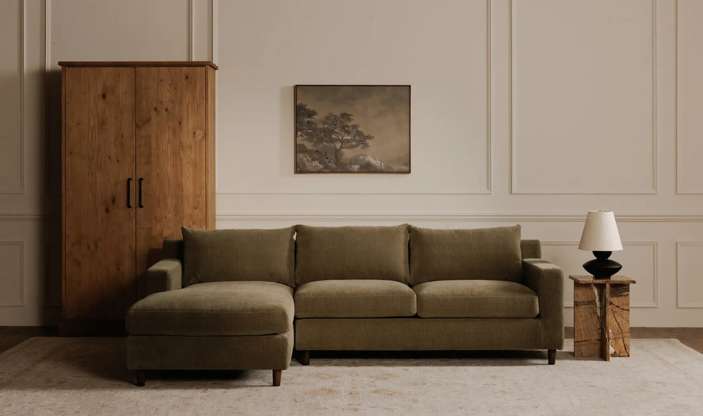 Hutton Left Sectional Olive