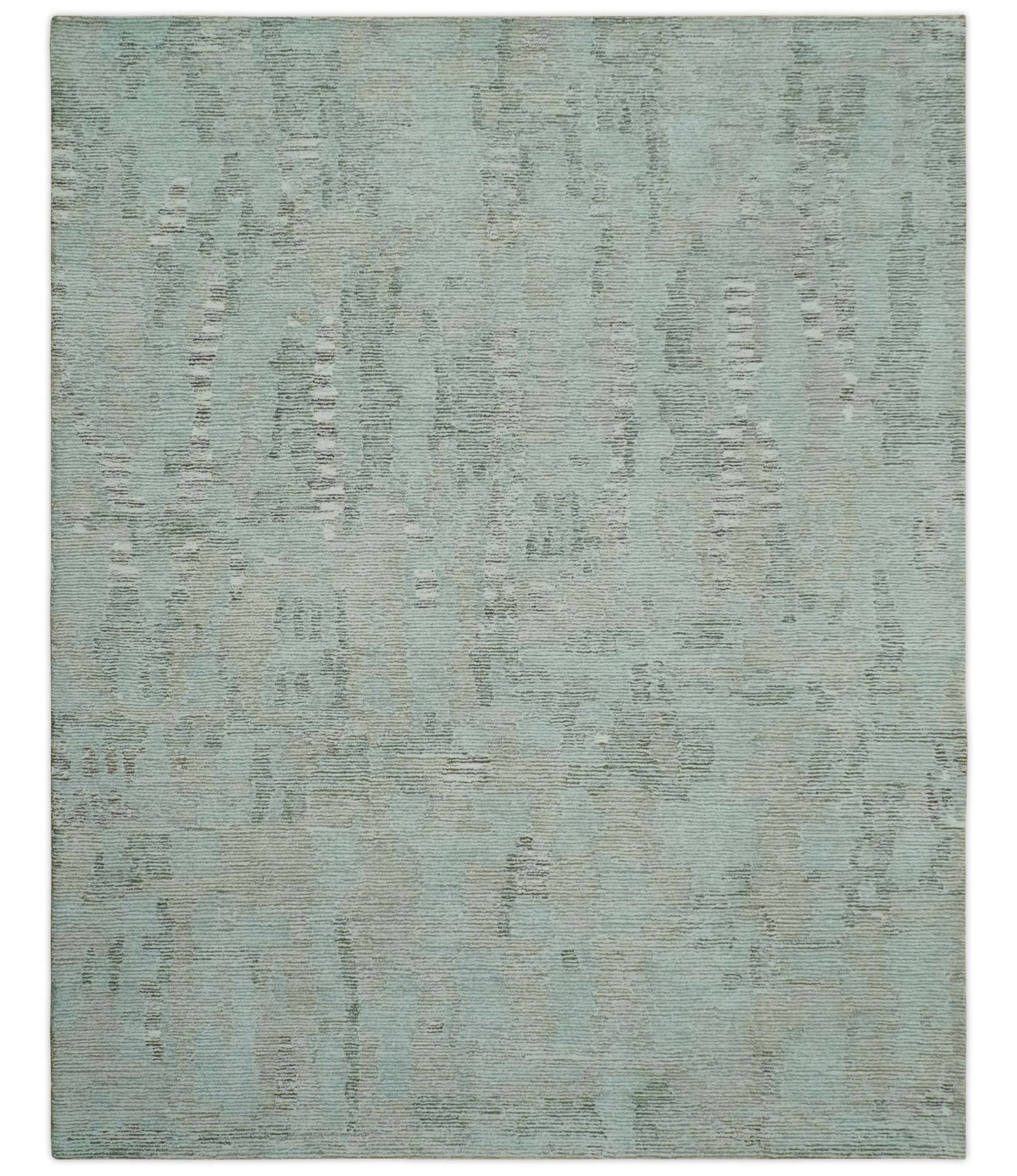 Modern Abstract Teal, Olive and Ivory Hand Tufted Multi Size wool area rug.