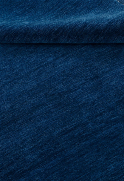 Terrain Modern Blue Solid Design Hand Loomed Wool Area Rug.