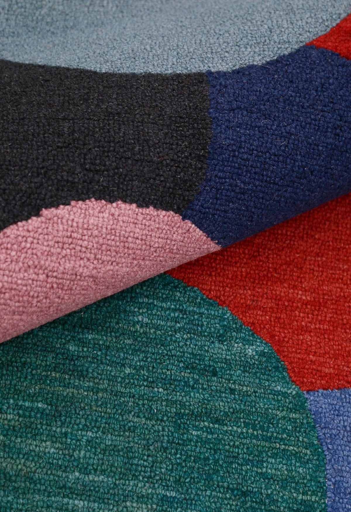 Modern Bubbles Design Multicolor Hand Tufted 5x8 Wool Rug.