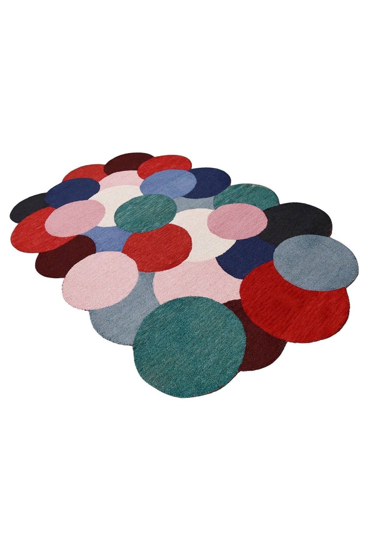 Modern Bubbles Design Multicolor Hand Tufted 5x8 Wool Rug.