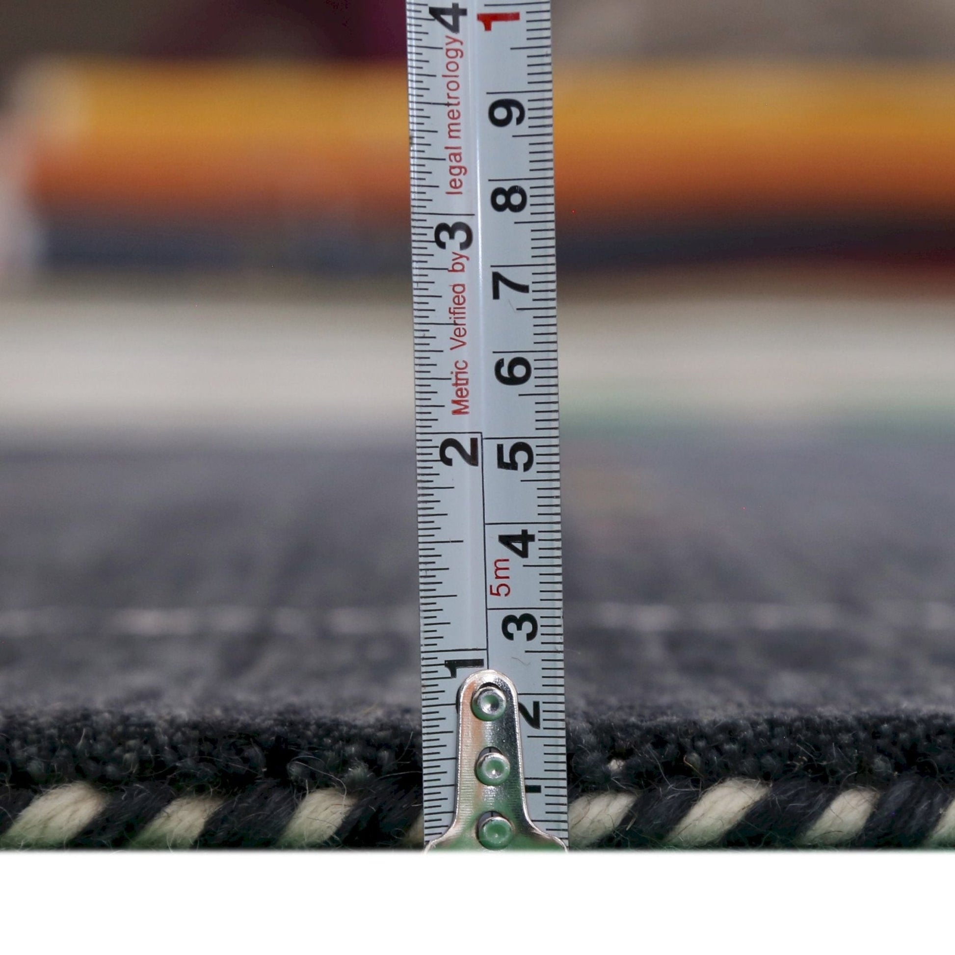 Modern Charcoal And White Hand Loomed Wool Area Rug.